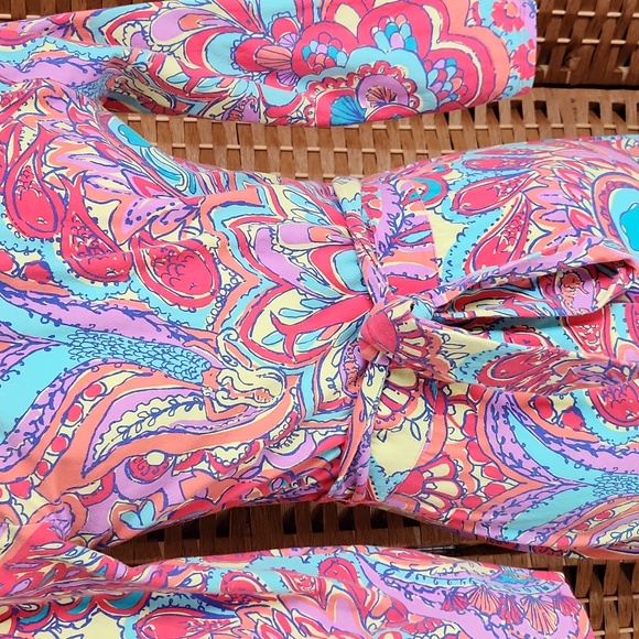 Lilly Pulitzer, Summer, Spring, Adriana Jersey V-neck, Colorful Wrap Maxi Dress - Picture 4 of 9